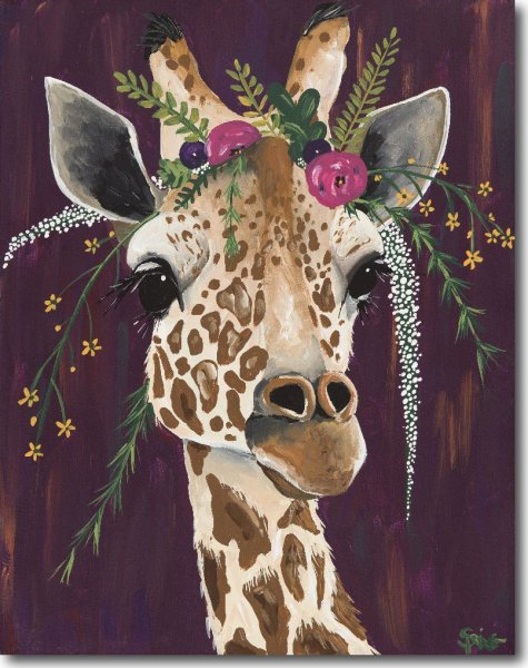 Жираф гуашью