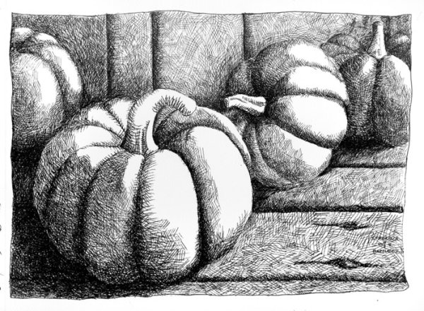 Тыква тушью