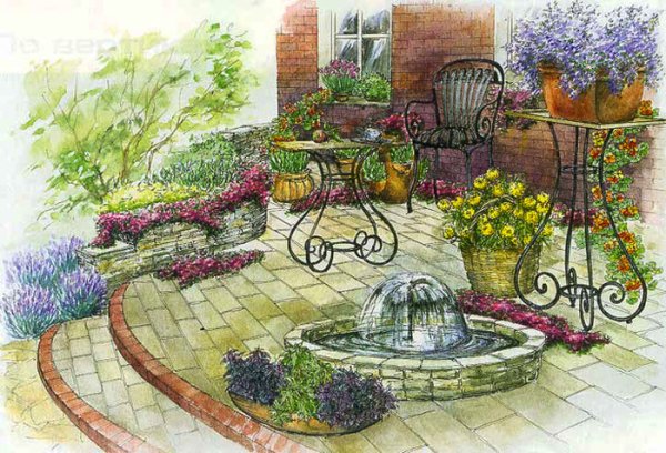 Цветник в перспективе