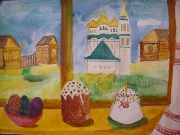 Рисунок на тему Пасха