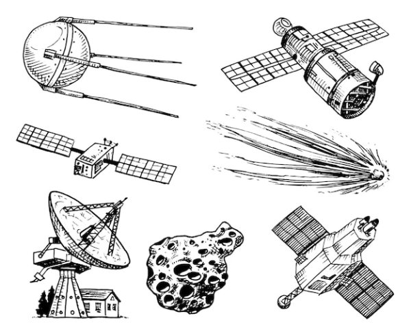 Первый Спутник земли рисунок