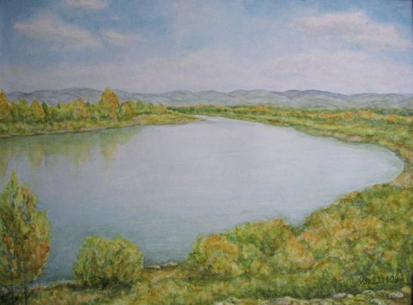 Река Енисей Красноярск рисунок