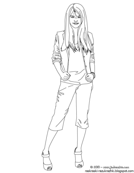 Раскраска Селена Гомес