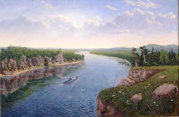 Енисей река картины