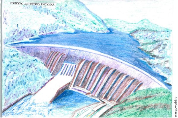 Река Енисей Красноярск рисунок