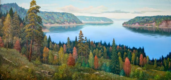 Тайга река Енисей