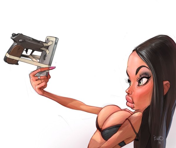 Нарисованные прикольные девушки