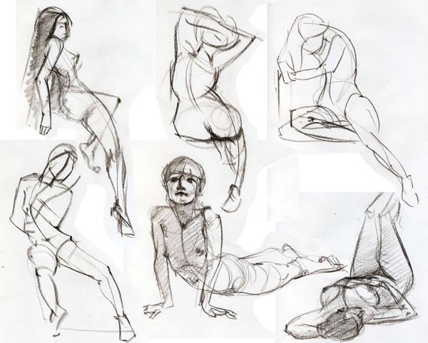 Зарисовки людей карандашом