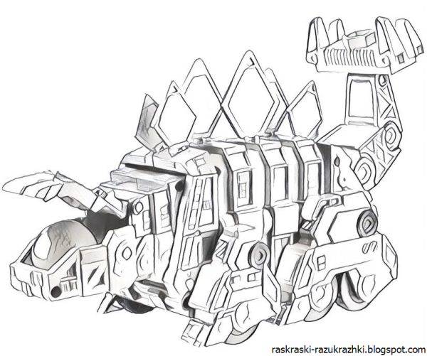 Диноботы-трансформеры раскраска