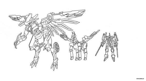 Робот динозавр раскраска