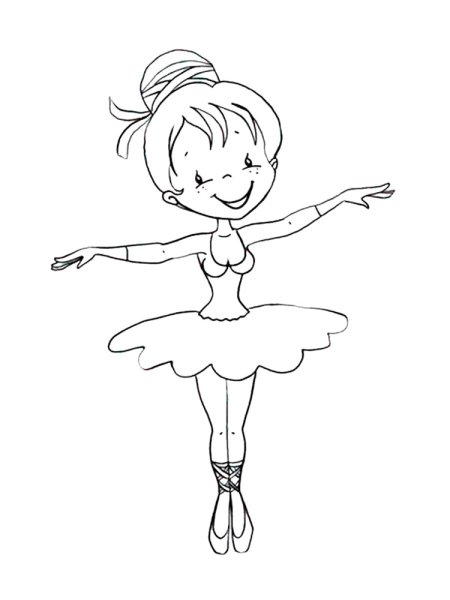 Раскраска маленькая балерина