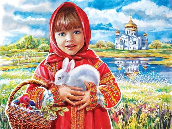 Открытка на Пасху рисунок