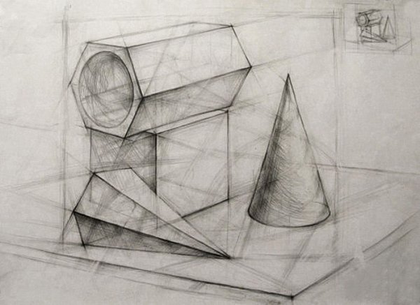 Конструктивное рисование геометрические фигуры