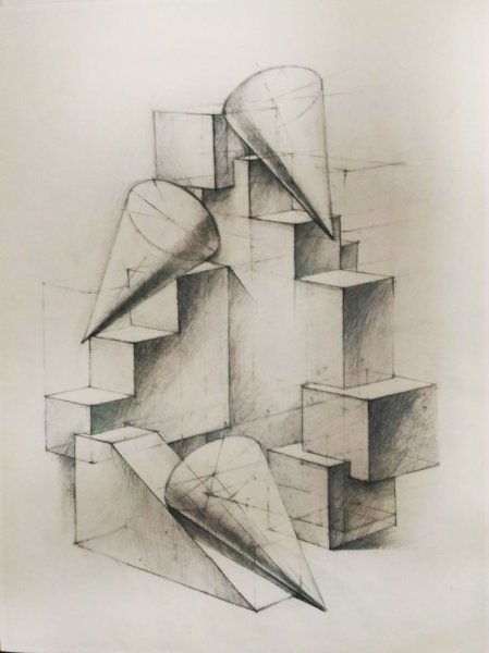 Geometricheskaya kompoziciya Академический рисунок