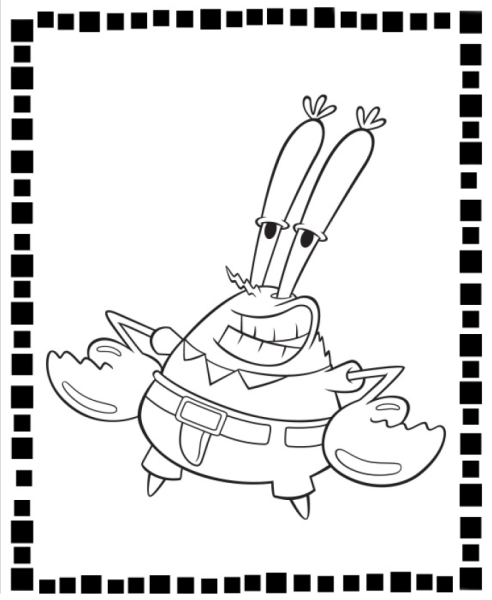 Мистер Крабс из Спанч Боба раскраска