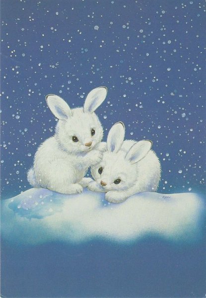 Зайчик на снегу