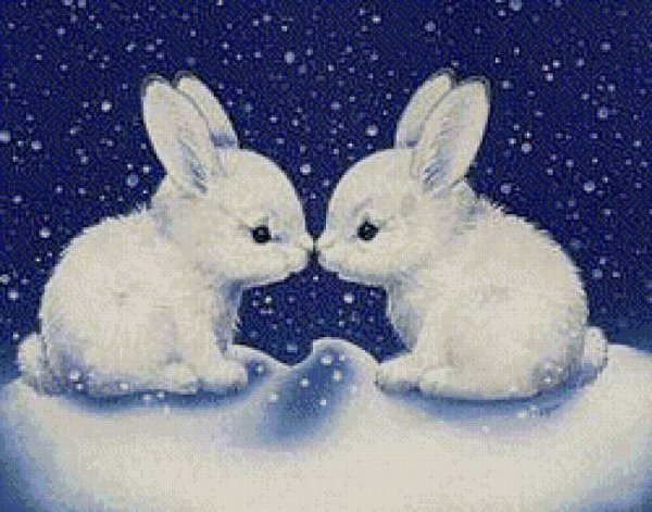 Фотомонтаж дизайн зимний зайцы