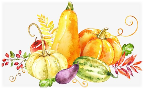 Акварель осень овощи