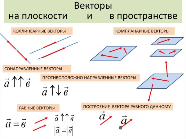 Понятие вектора на плоскости и в пространстве