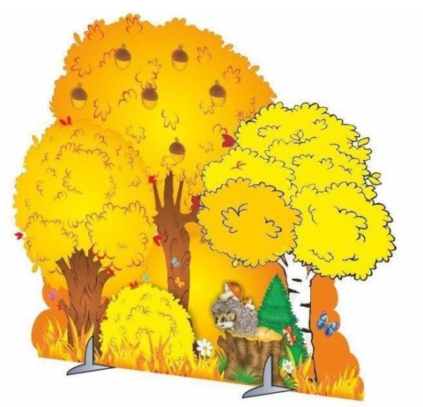 Куст осенью в детском саду