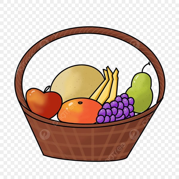 Корзина овощей и фруктов для детей