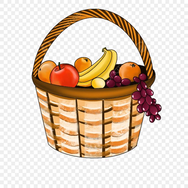 Корзинка с овощами раскраска