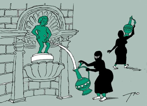 Гравюра писающий мальчик