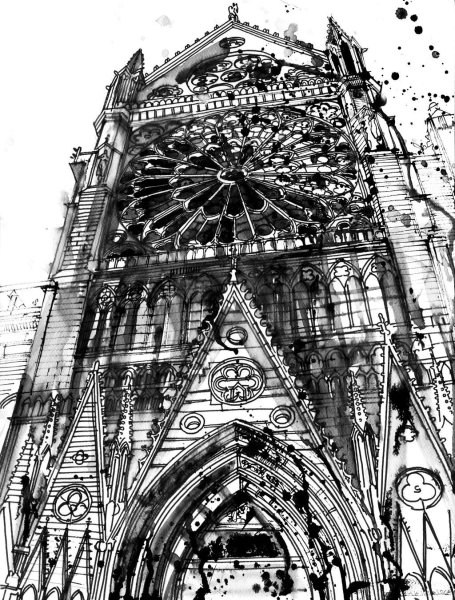 Готический собор скетч