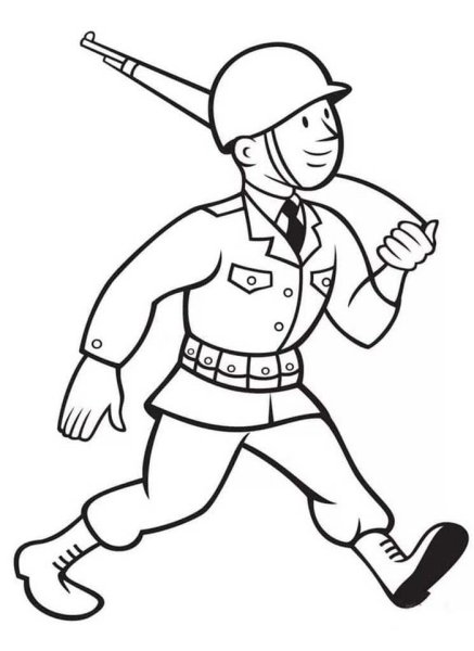 Солдат раскраска