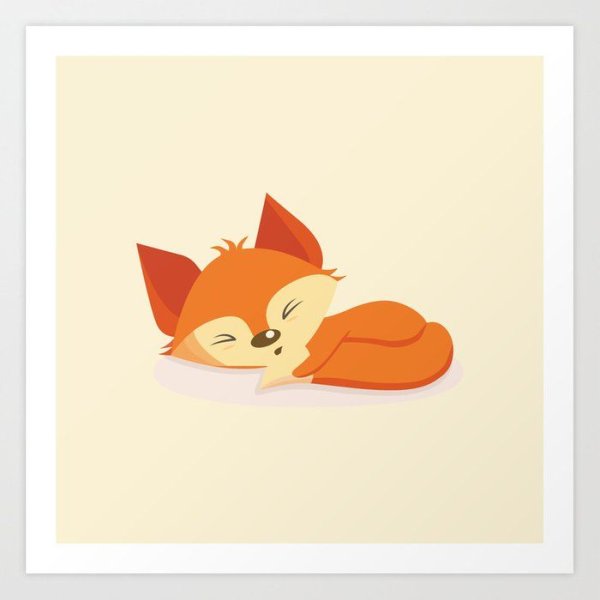 Лиса спит для детей