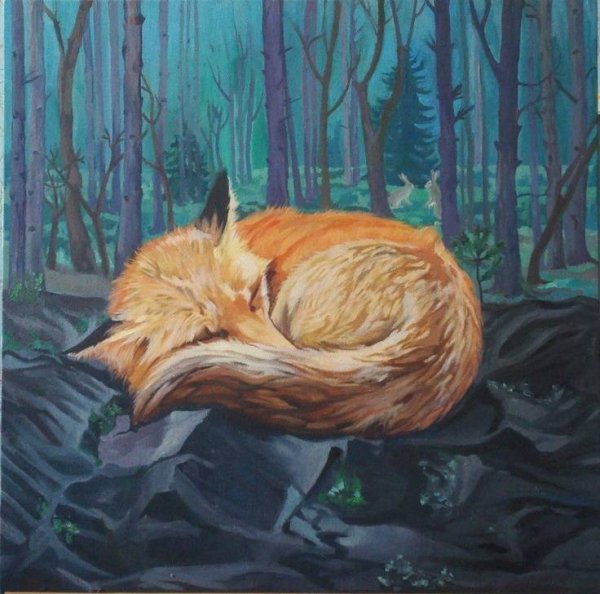 Лиса спит