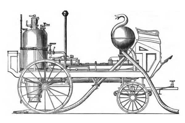 1841 Опробована первая паровая пожарная машина