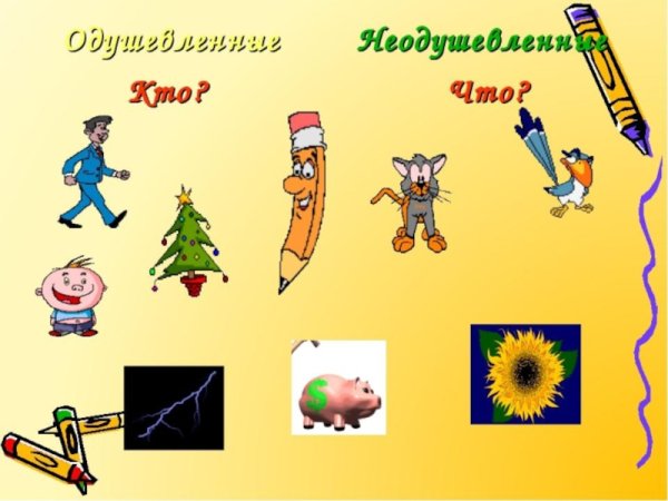 Одуншевлённые и не одуншевлённые придметы