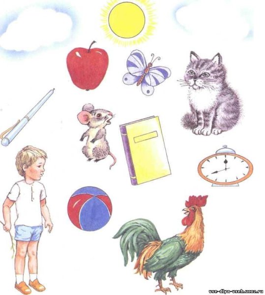 Одушевленные и неодушевленные предметы для дошкольников