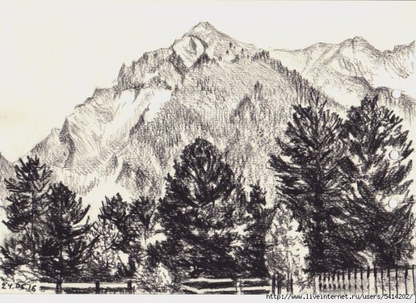 Саянские горы рисунок