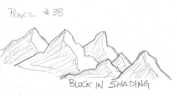 Горы рисунок карандашом для детей