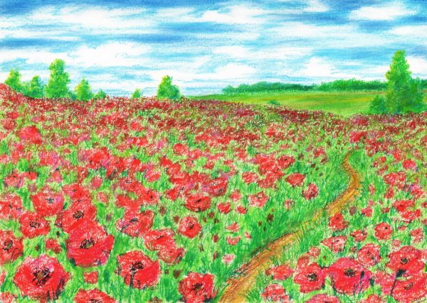 Рисуем Цветочное поле с детьми