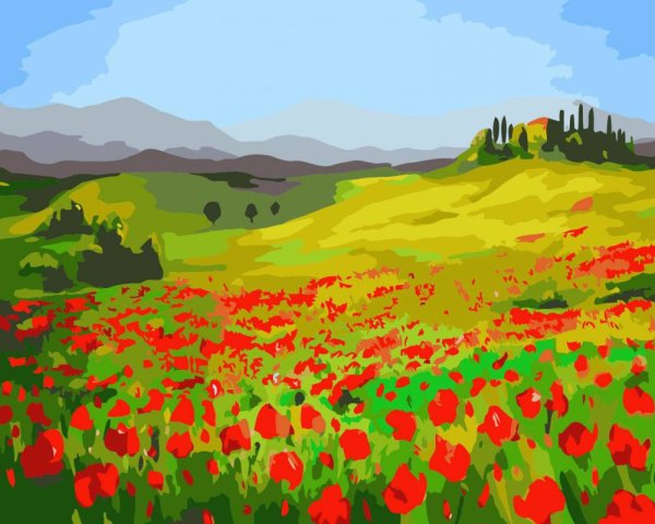 Пейзаж Маковое поле