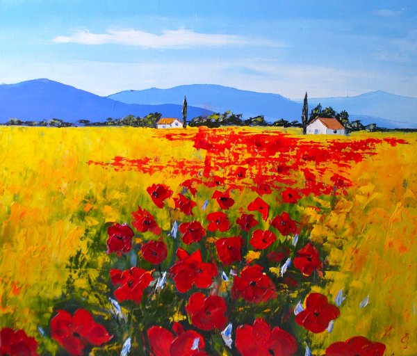 Жан Марк Жаньячик поле с маками