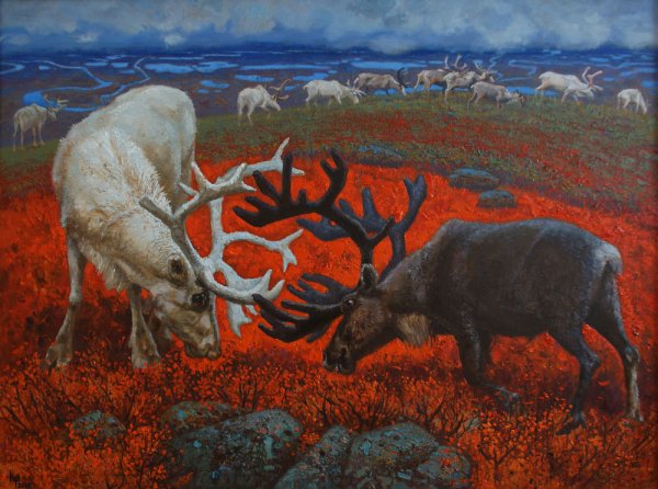 Зимний лес гуашью