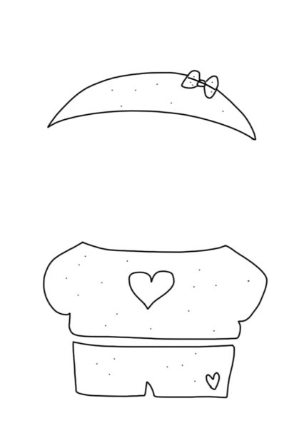 Раскраска уточка лалафанфан с одеждой