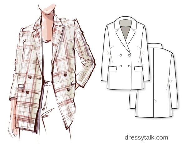 Эскиз пиджака оверсайз