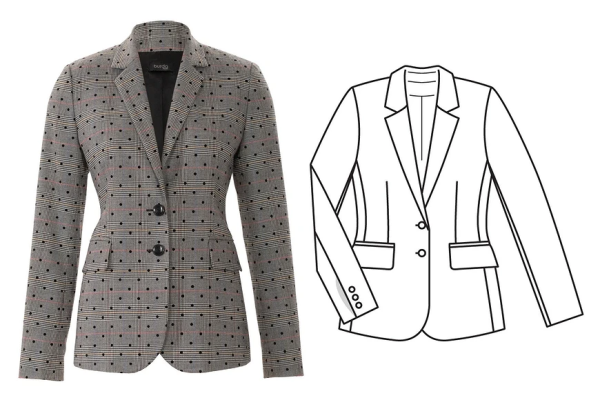 Эскиз жакета женского