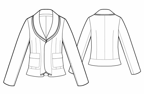 Лекала женского жакета с воротником