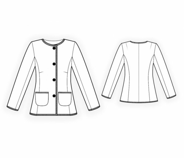 Выкройка жакета без воротника бесплатно