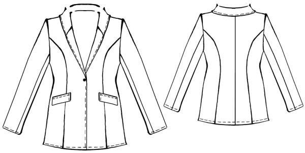 Удлиненный пиджак женский лекала