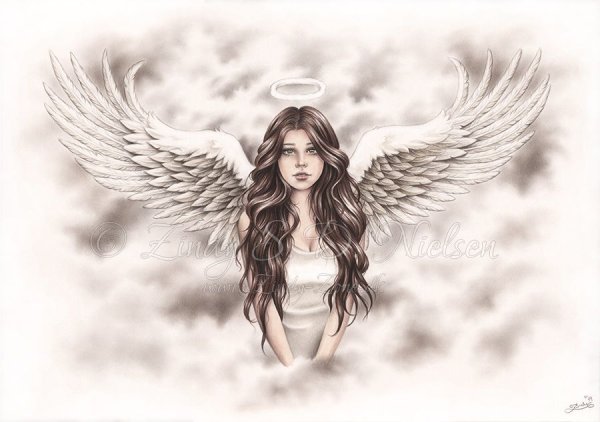 Ангельское лицо рисунок