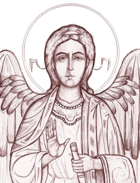 Архангел Гавриил прорись