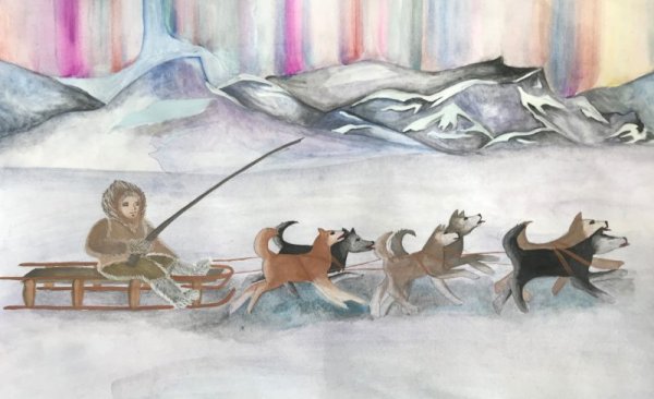 Северная олениха тундра художник