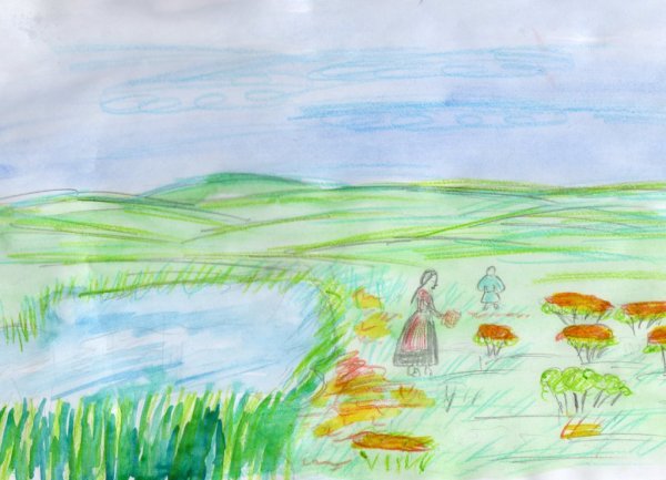 Тундра рисунок карандашом